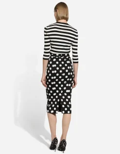 Wool sweater in inlaid stripes