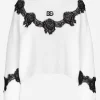 Wool sweater with DG logo and lace inserts