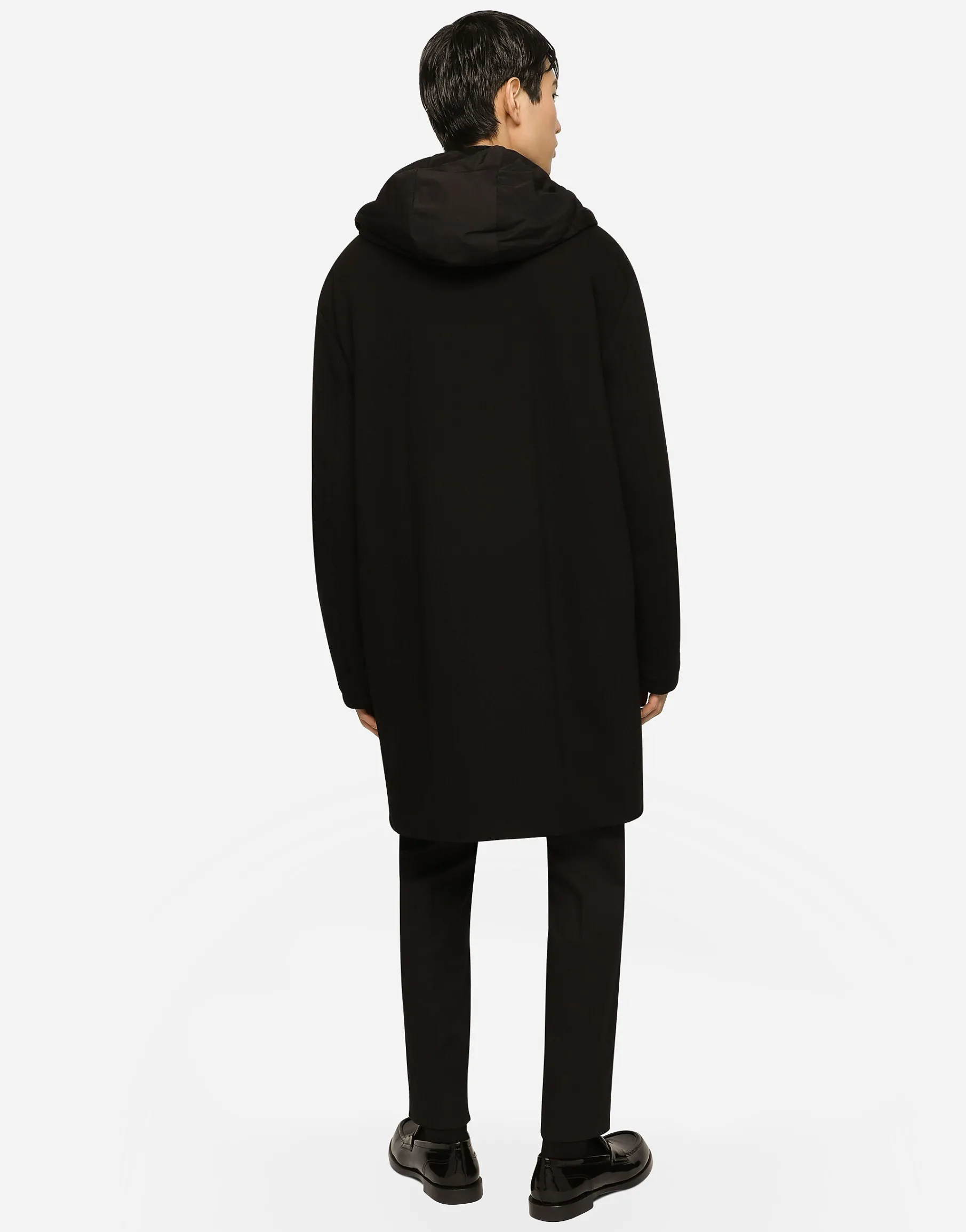 Wool turtle-neck sweater with branded tag
