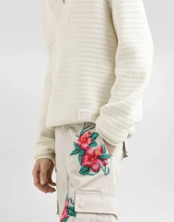 Wool V-neck sweater with DG embroidery