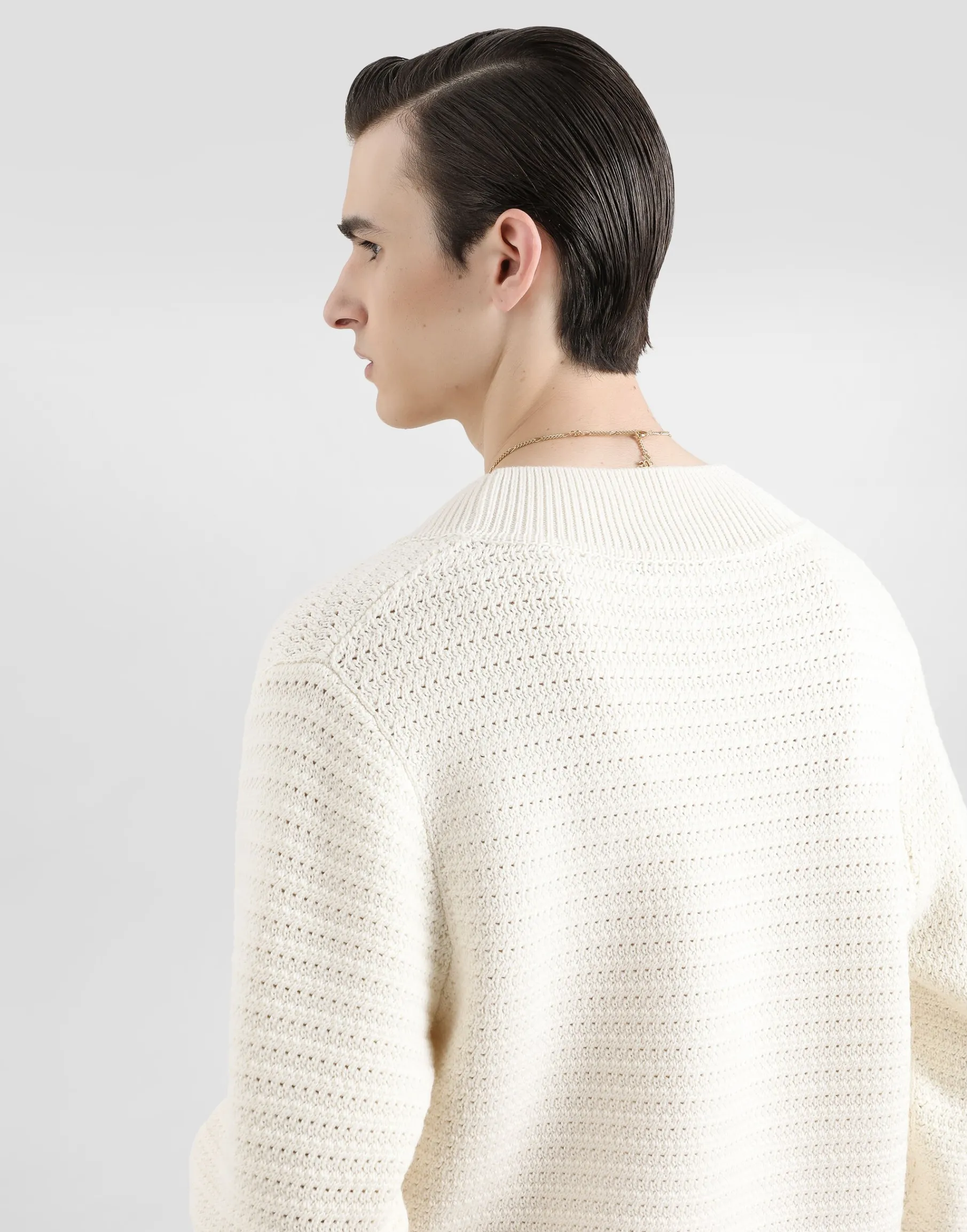 Wool V-neck sweater with DG embroidery
