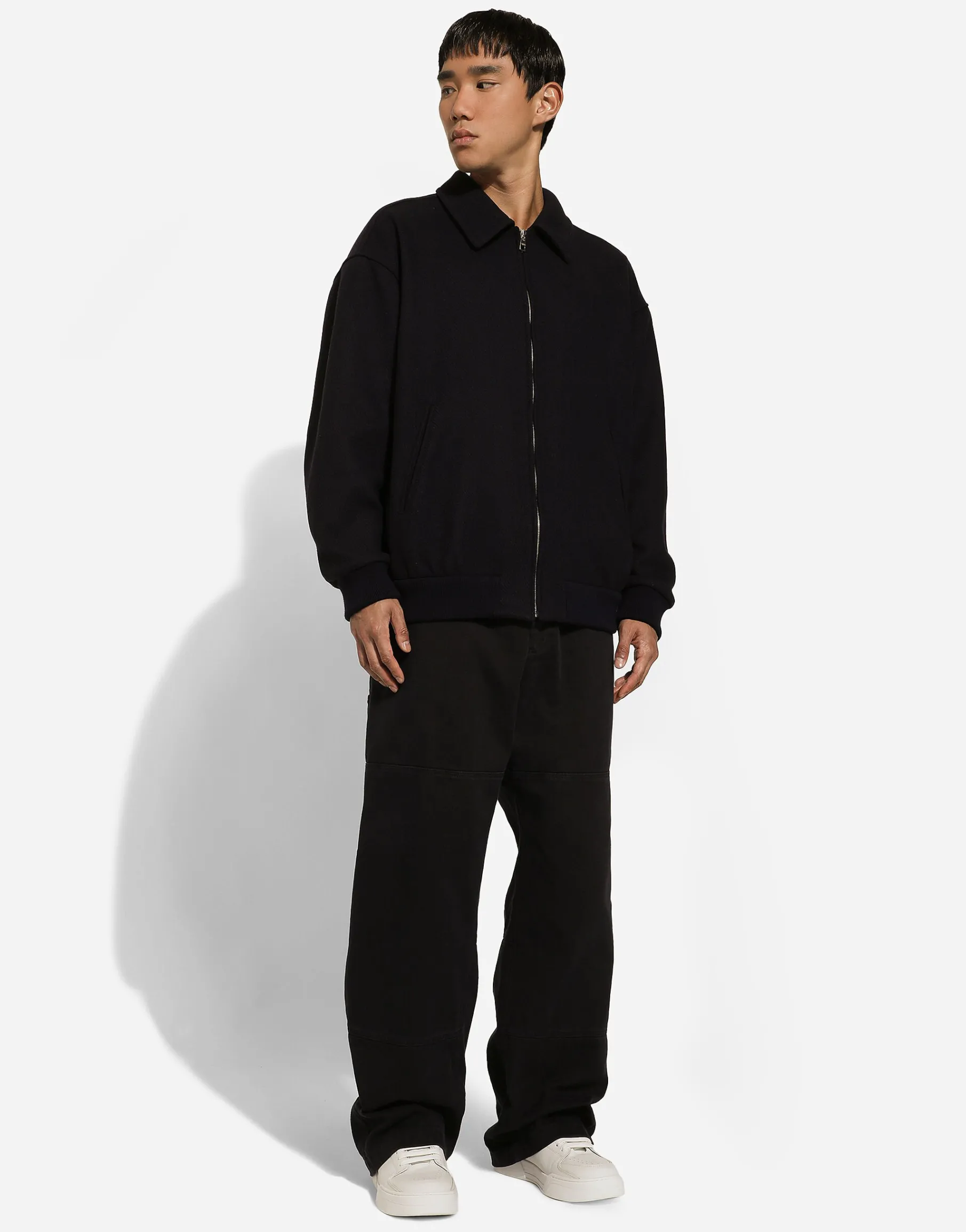 Wool-blend bomber jacket