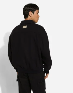 Wool-blend bomber jacket