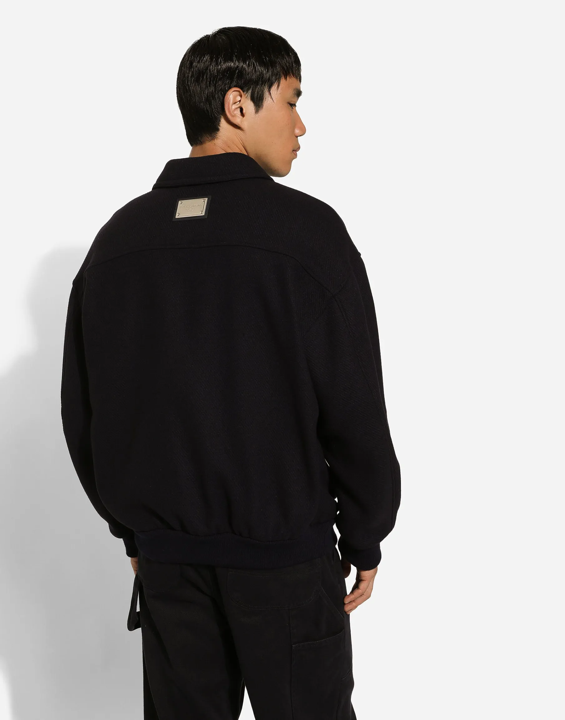 Wool-blend bomber jacket