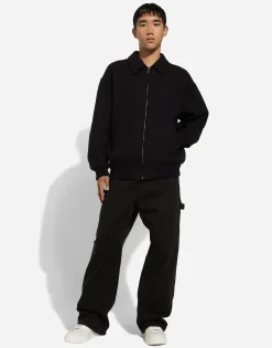 Wool-blend bomber jacket