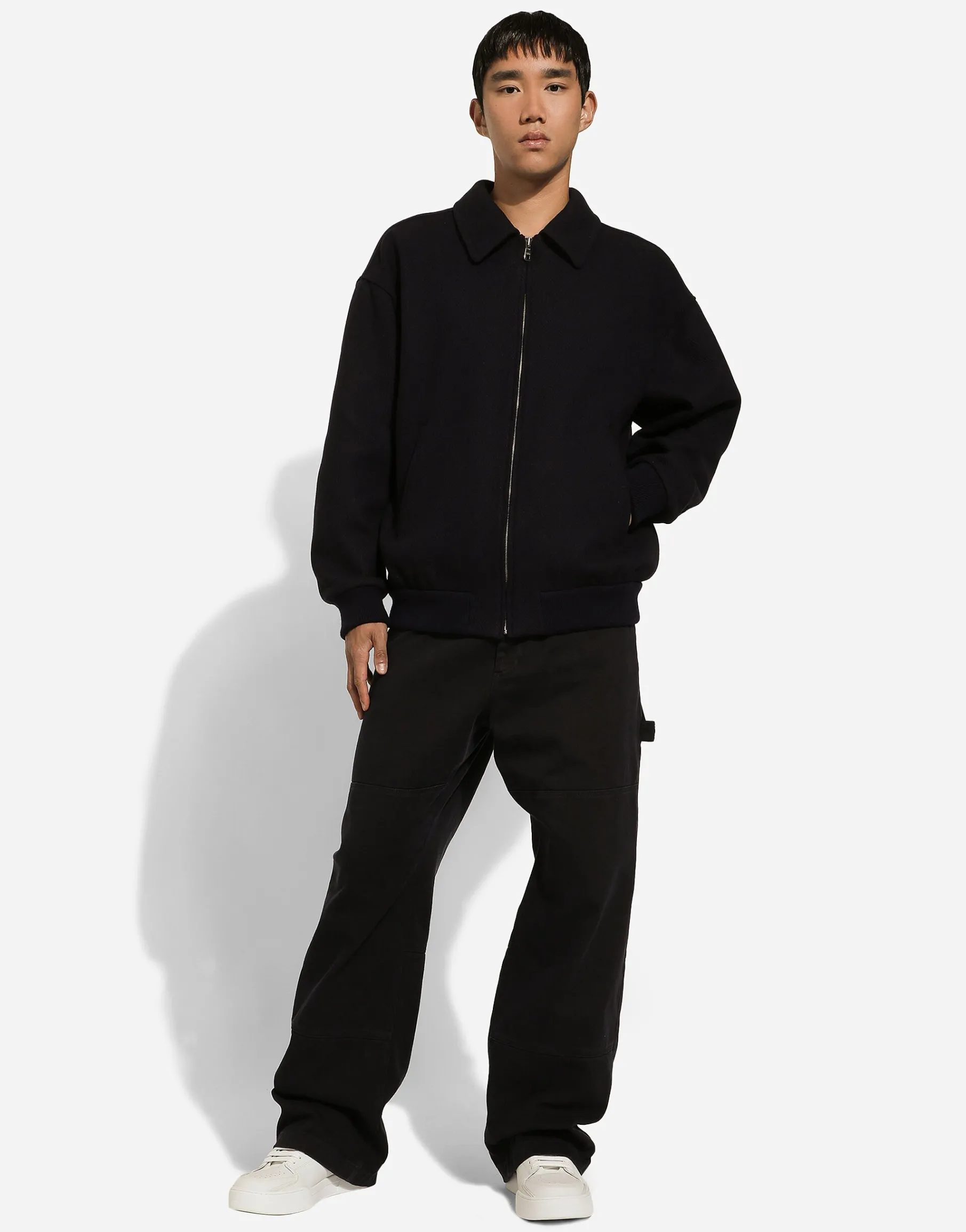 Wool-blend bomber jacket