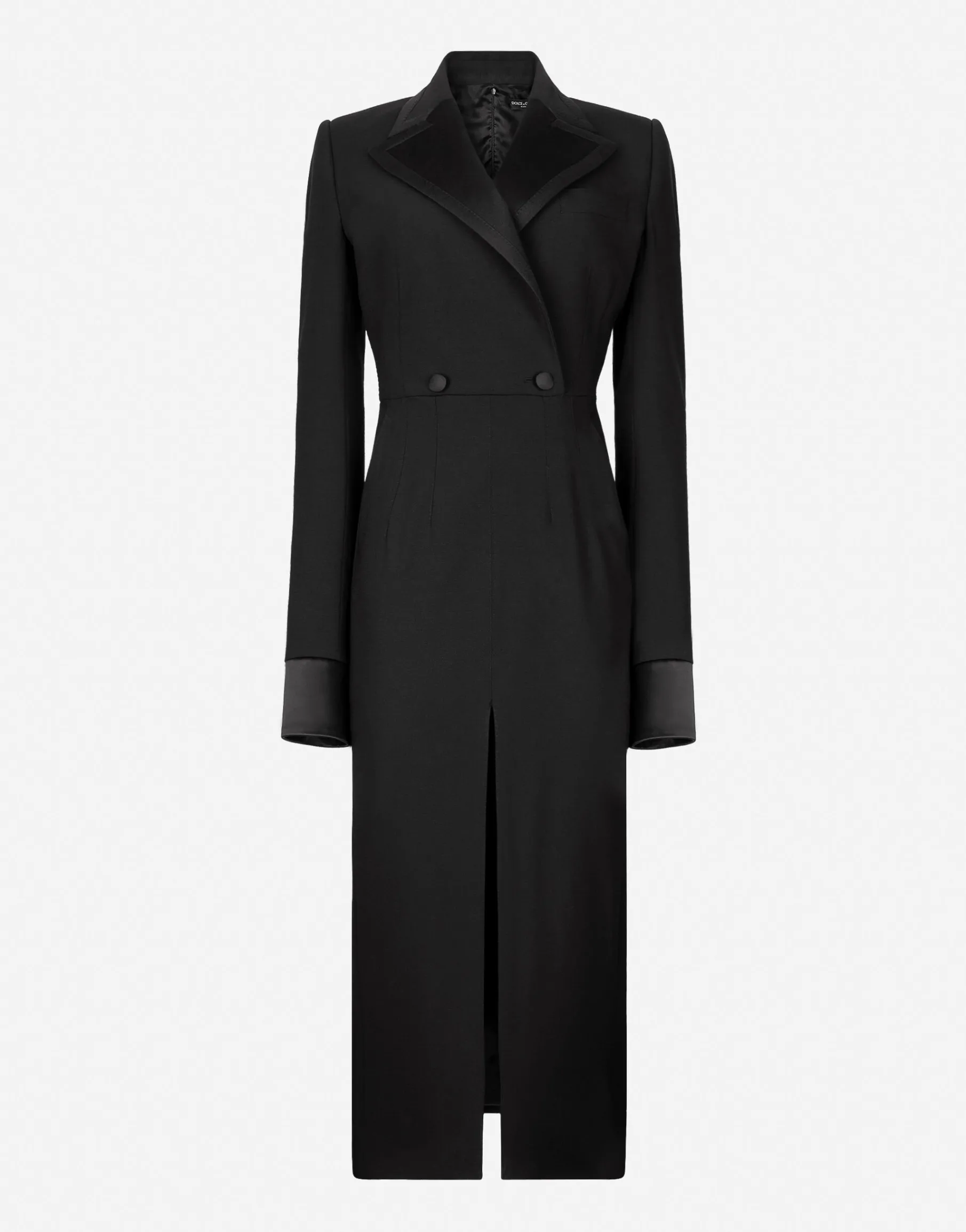 Woolen calf-length coat dress