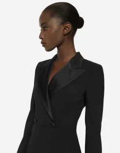 Woolen calf-length coat dress