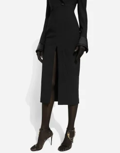Woolen calf-length coat dress