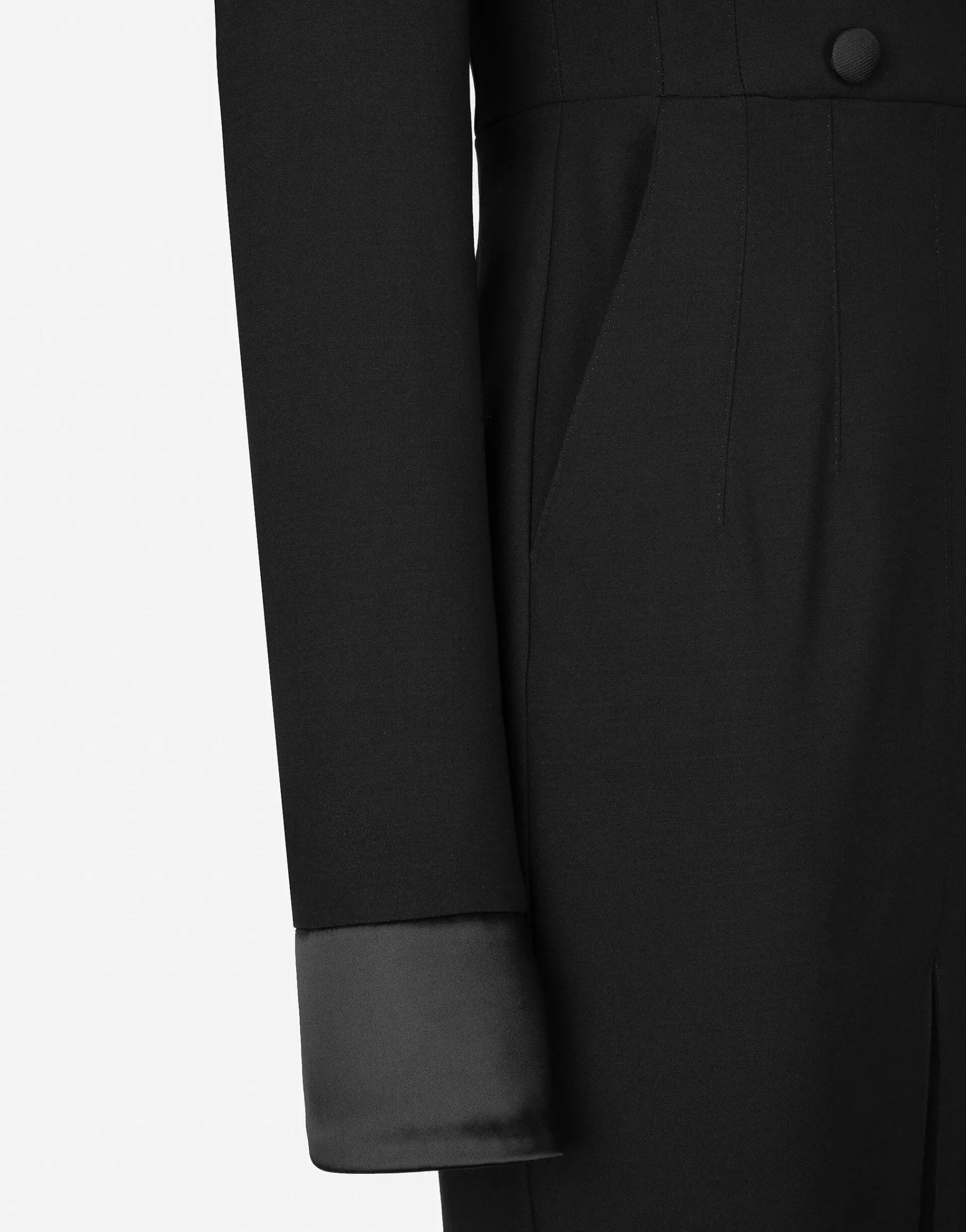 Woolen calf-length coat dress