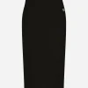 Woolen calf-length skirt