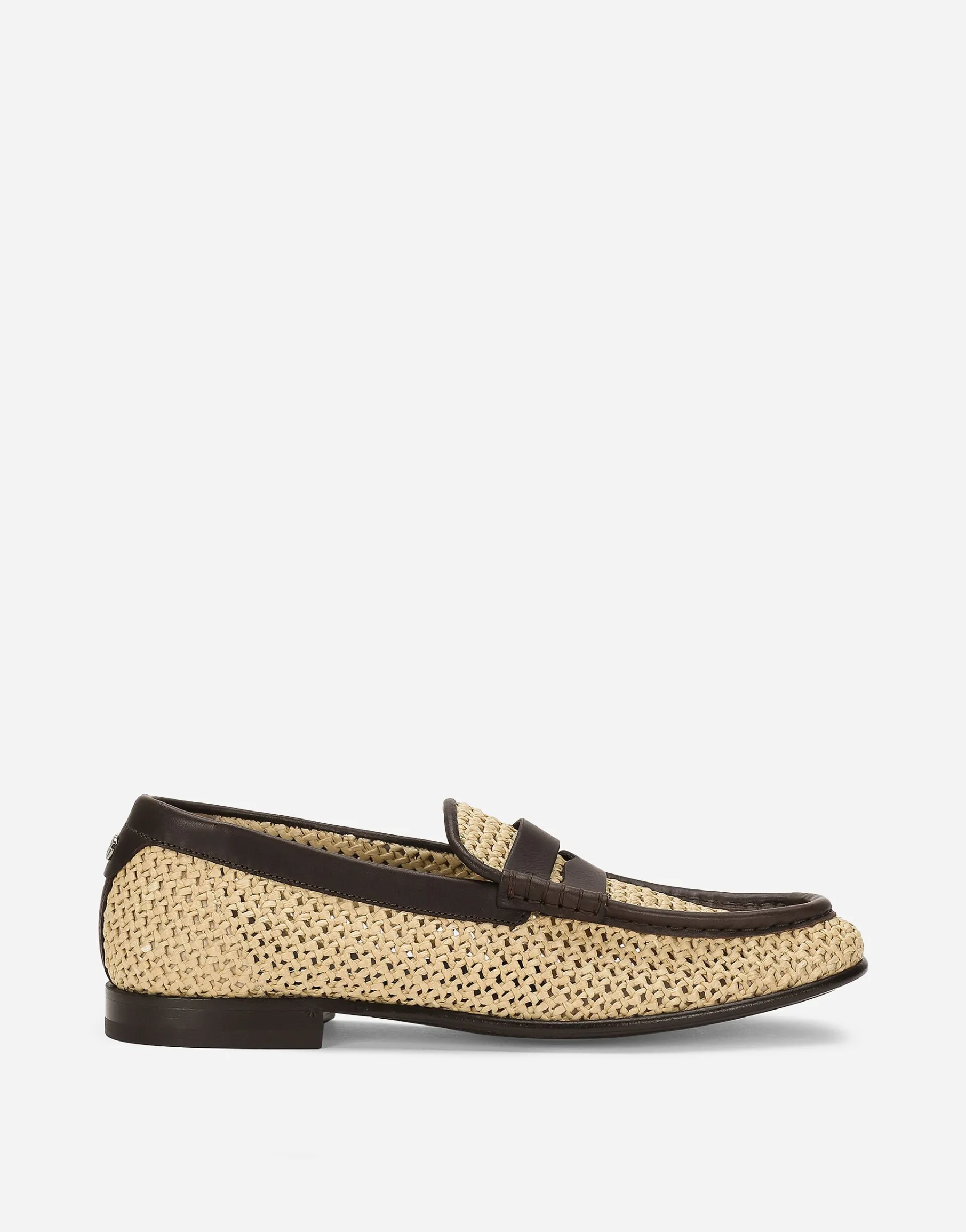 Woven raffia loafers