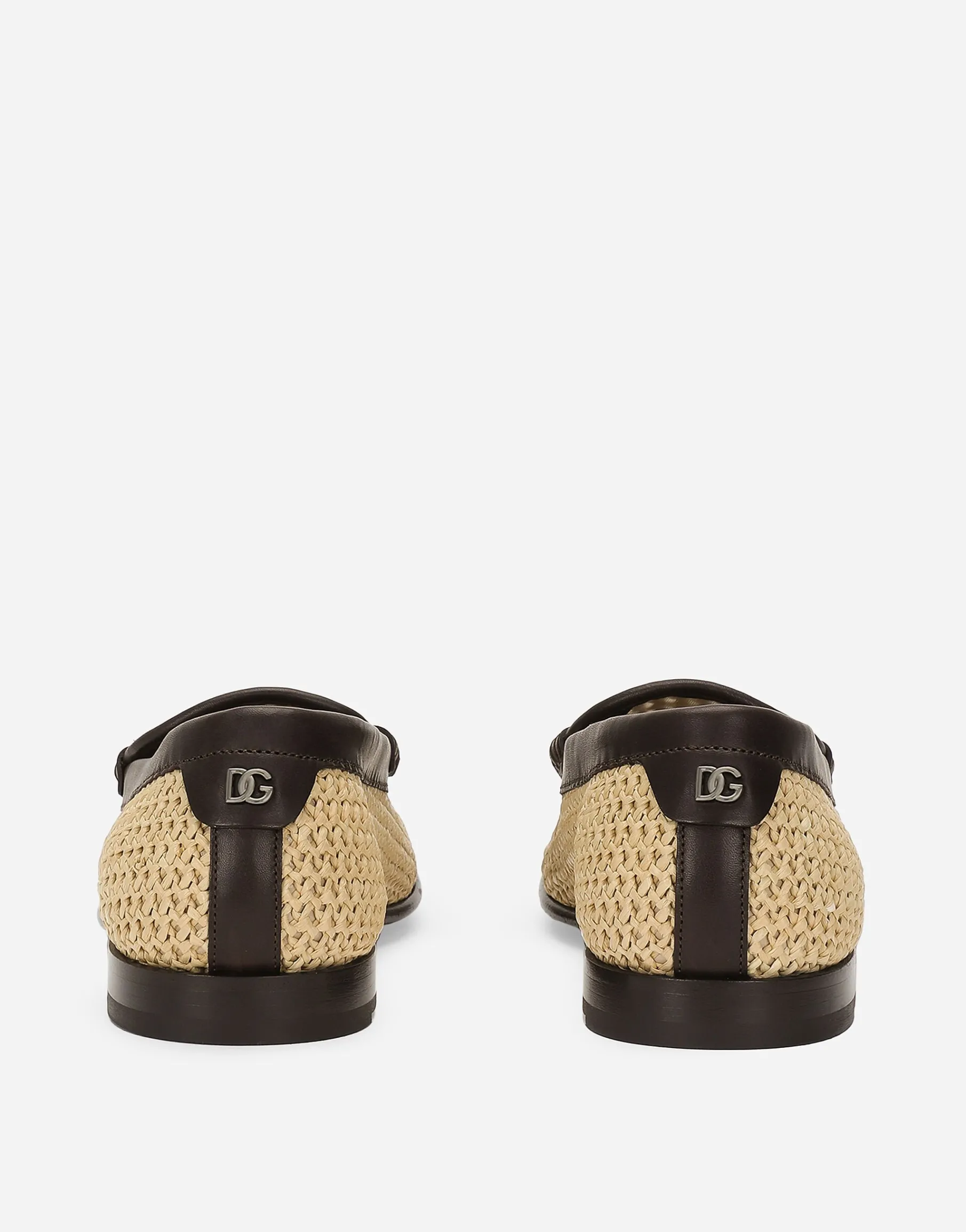 Woven raffia loafers