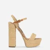 Woven raffia platform sandals
