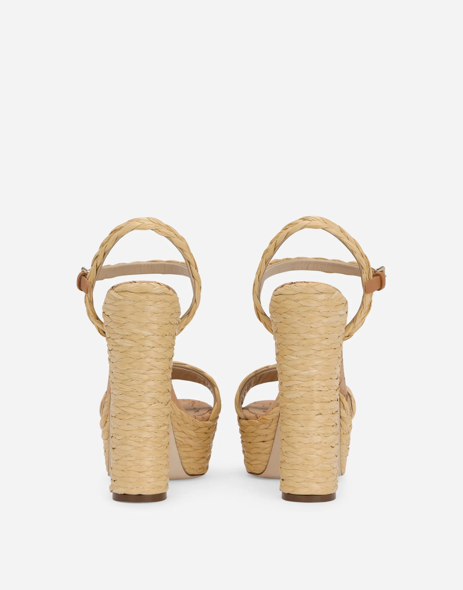Woven raffia platform sandals