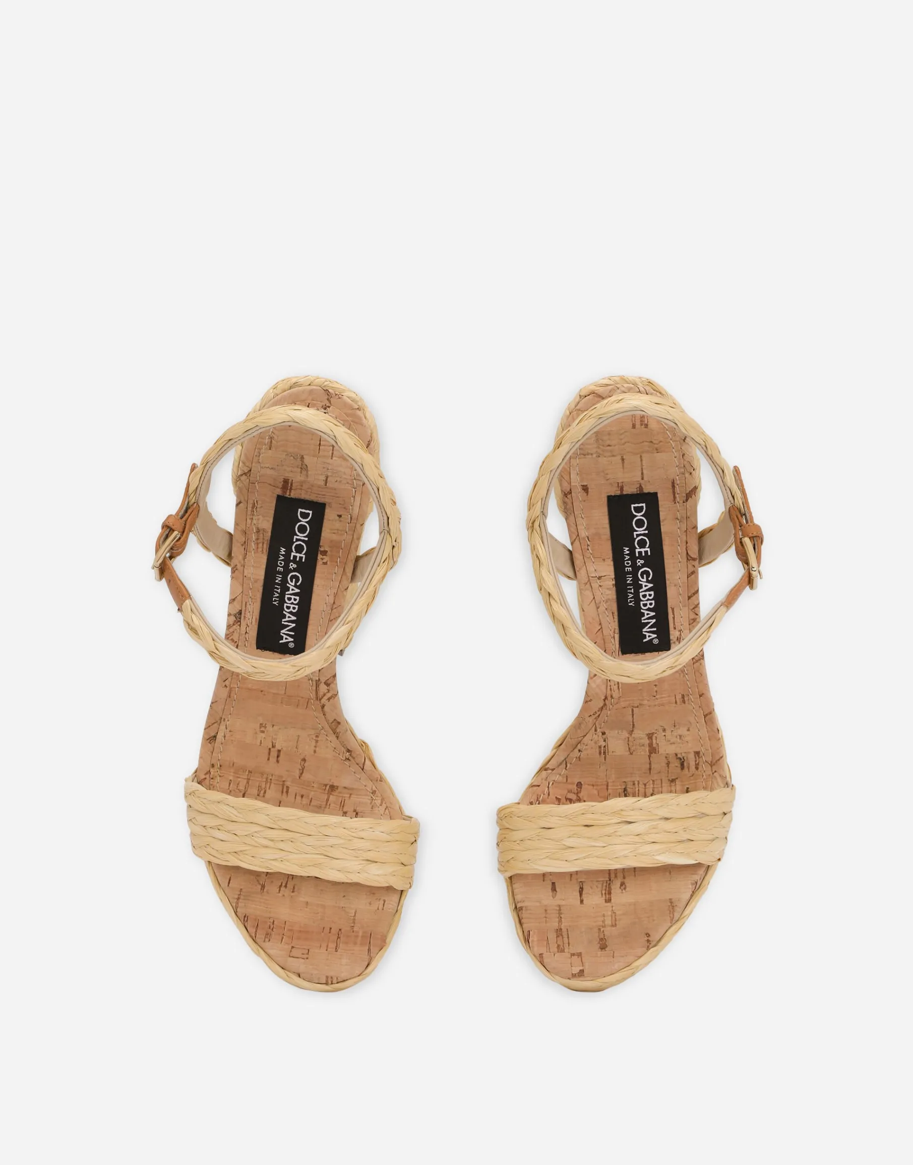 Woven raffia platform sandals