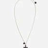 Yellow gold Family pendant with black sapphires