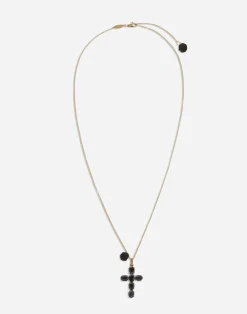 Yellow gold Family pendant with black sapphires
