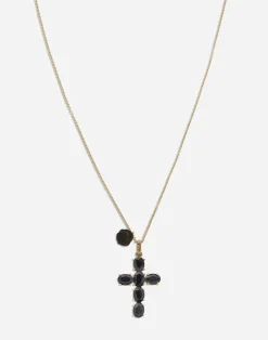 Yellow gold Family pendant with black sapphires