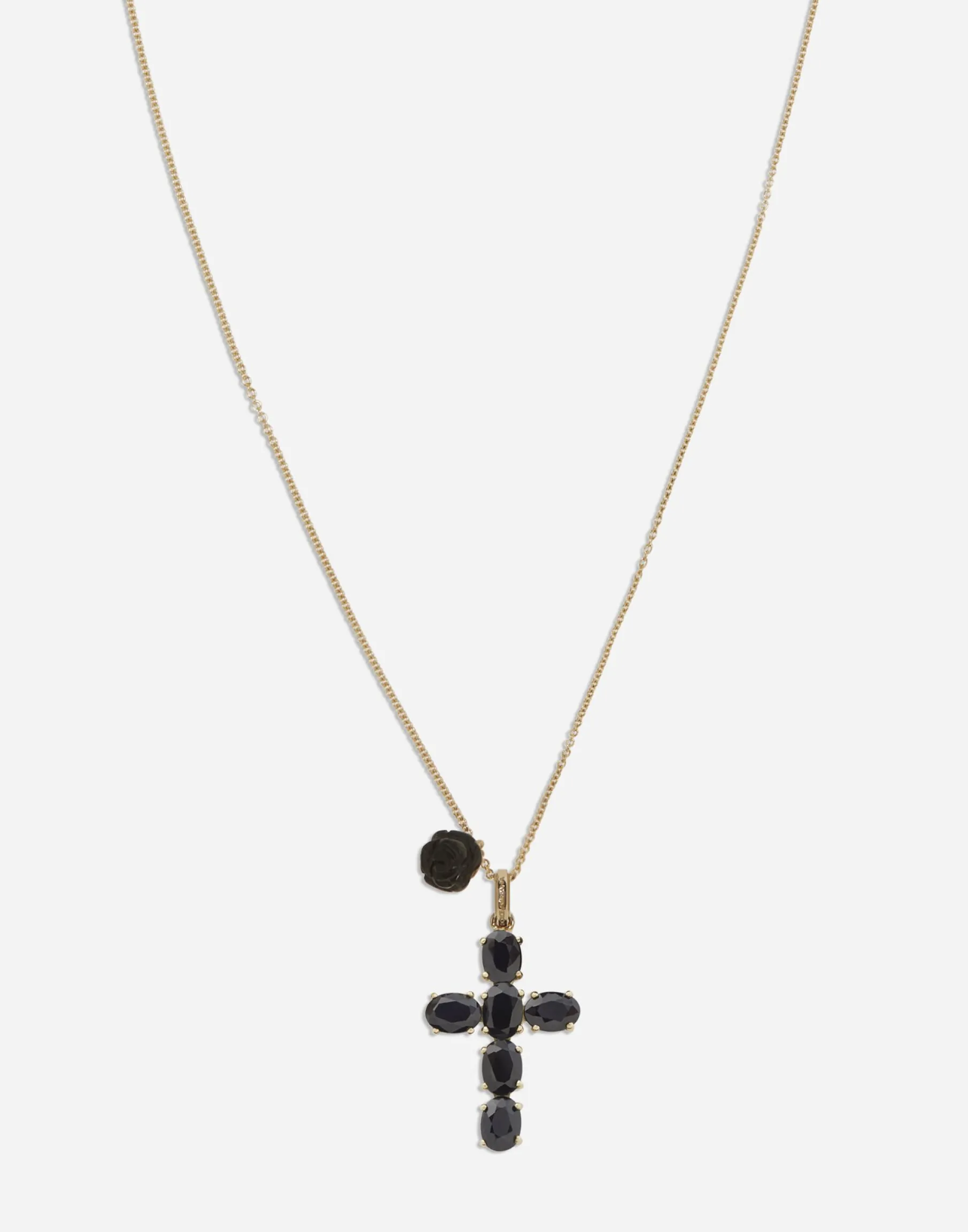 Yellow gold Family pendant with black sapphires