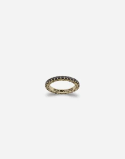 Yellow gold Family ring with black sapphires