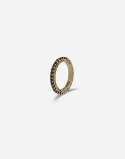 Yellow gold Family ring with black sapphires