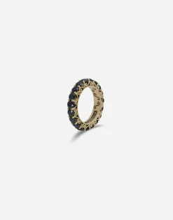 Yellow gold Family ring with black sapphires