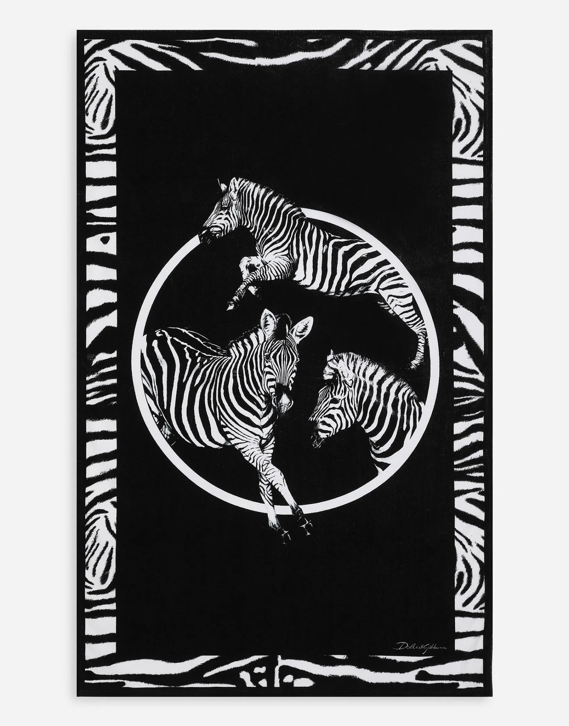 Zebra-print terrycloth beach towel