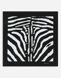 Zebra-print twill scarf (50 x 50)