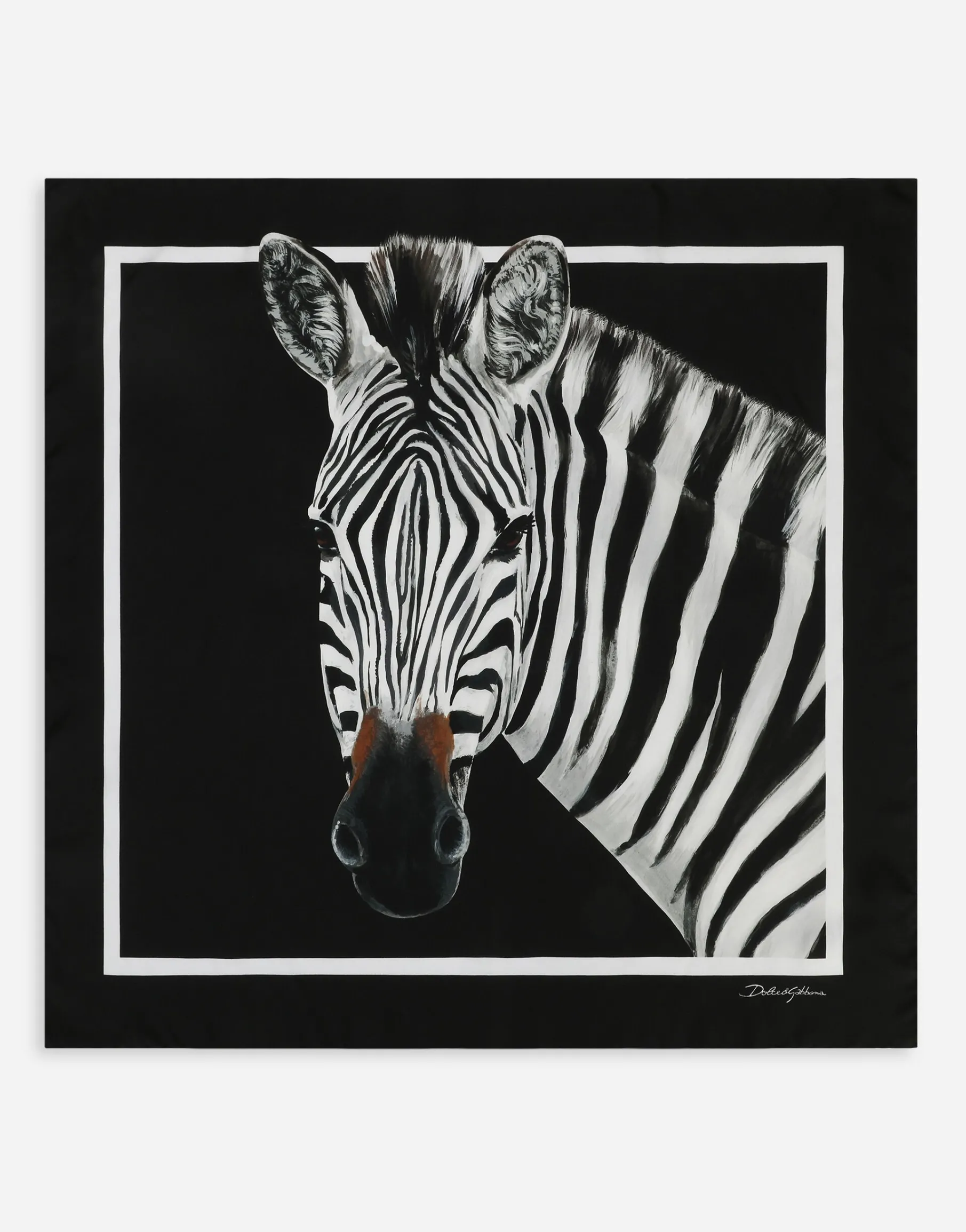 Zebra-print twill scarf (70 x 70)