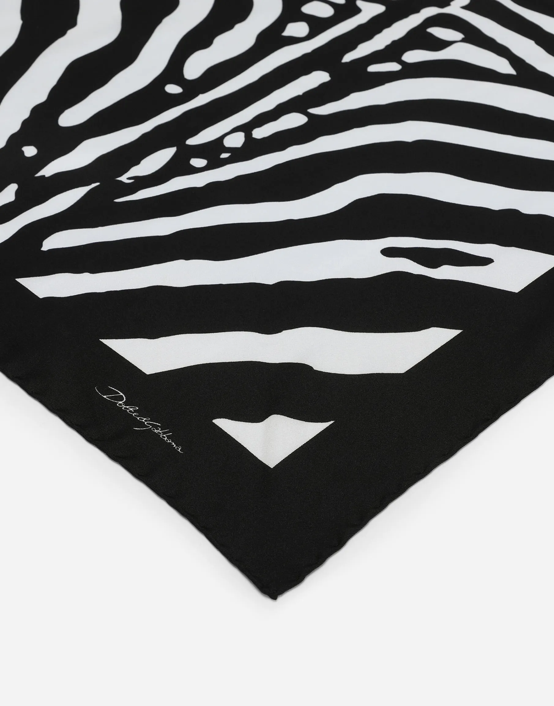 Zebra-print twill scarf (50 x 50)