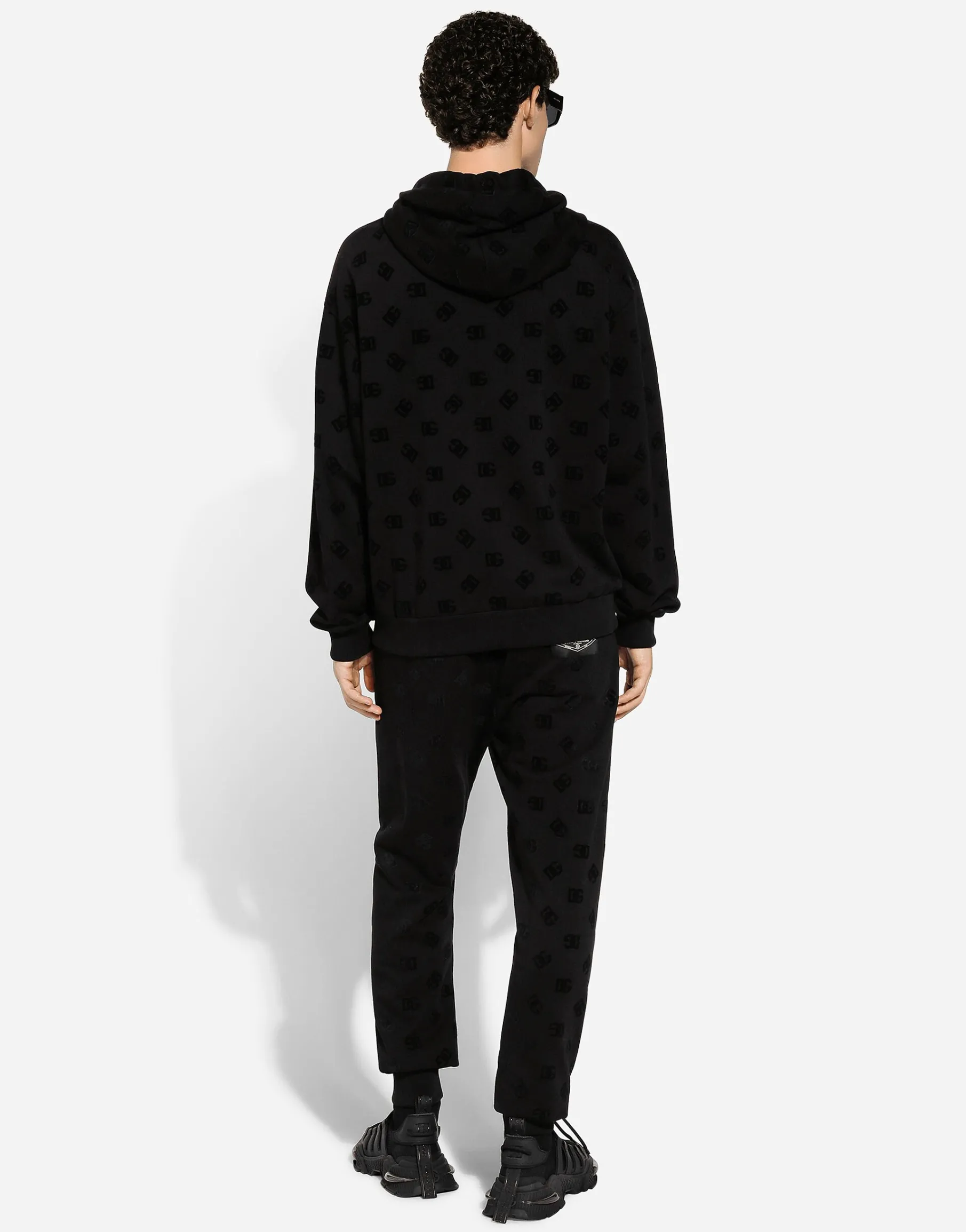 Zip-up hoodie with all-over DG print