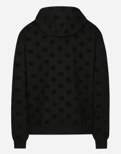 Zip-up hoodie with all-over DG print