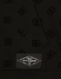 Zip-up hoodie with all-over DG print