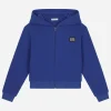 Zip-up hoodie with logo tag