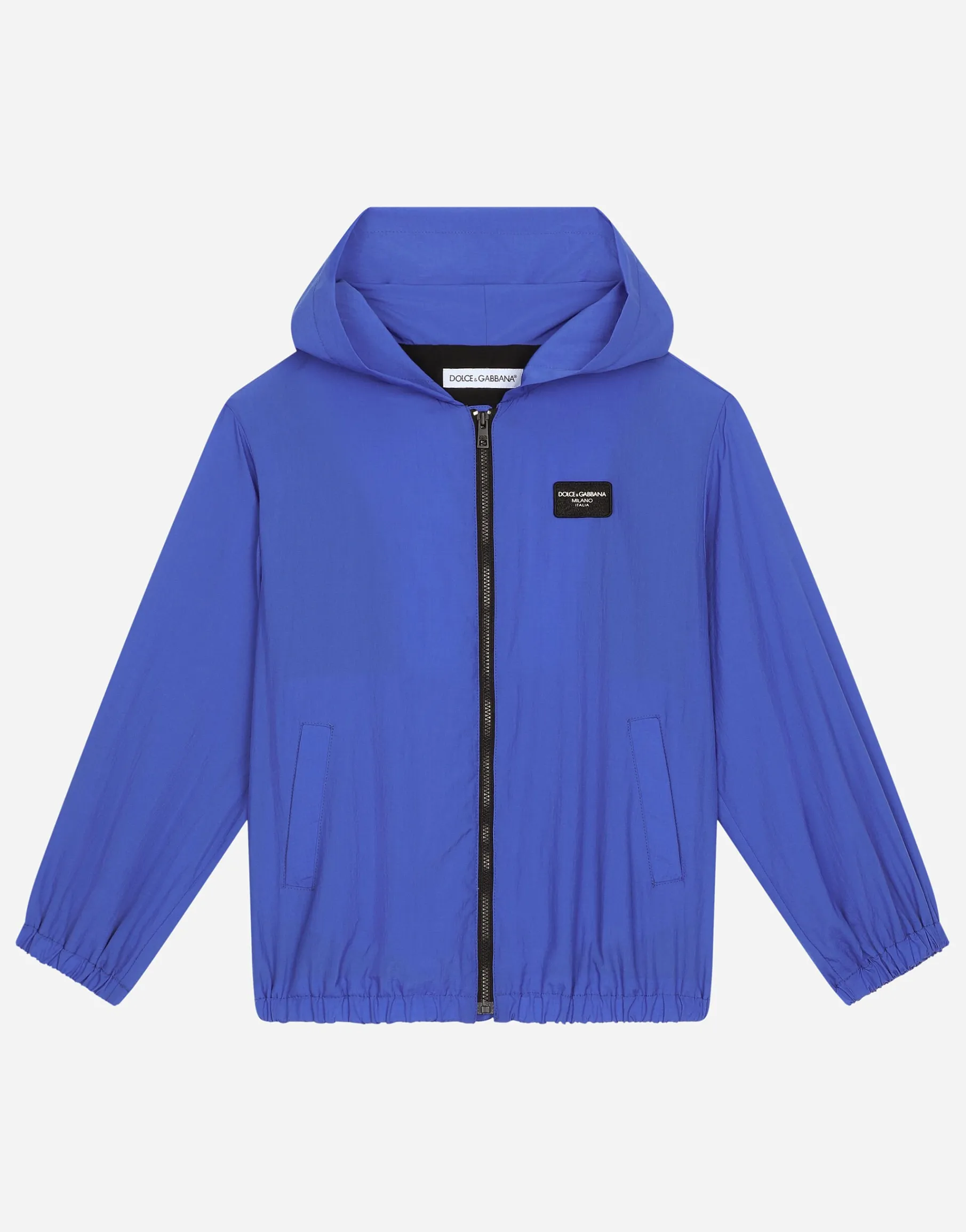 Zip-up hoodie with logo tag