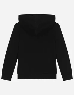 Zip-up hoodie with logo tag