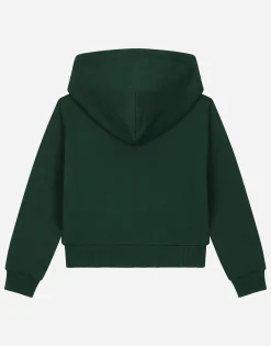 Zip-up hoodie with logo tag