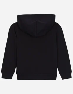 Zip-up hoodie with logo tag