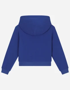 Zip-up hoodie with logo tag