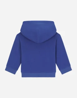 Zip-up hoodie with logo tag