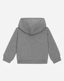 Zip-up hoodie with logo tag