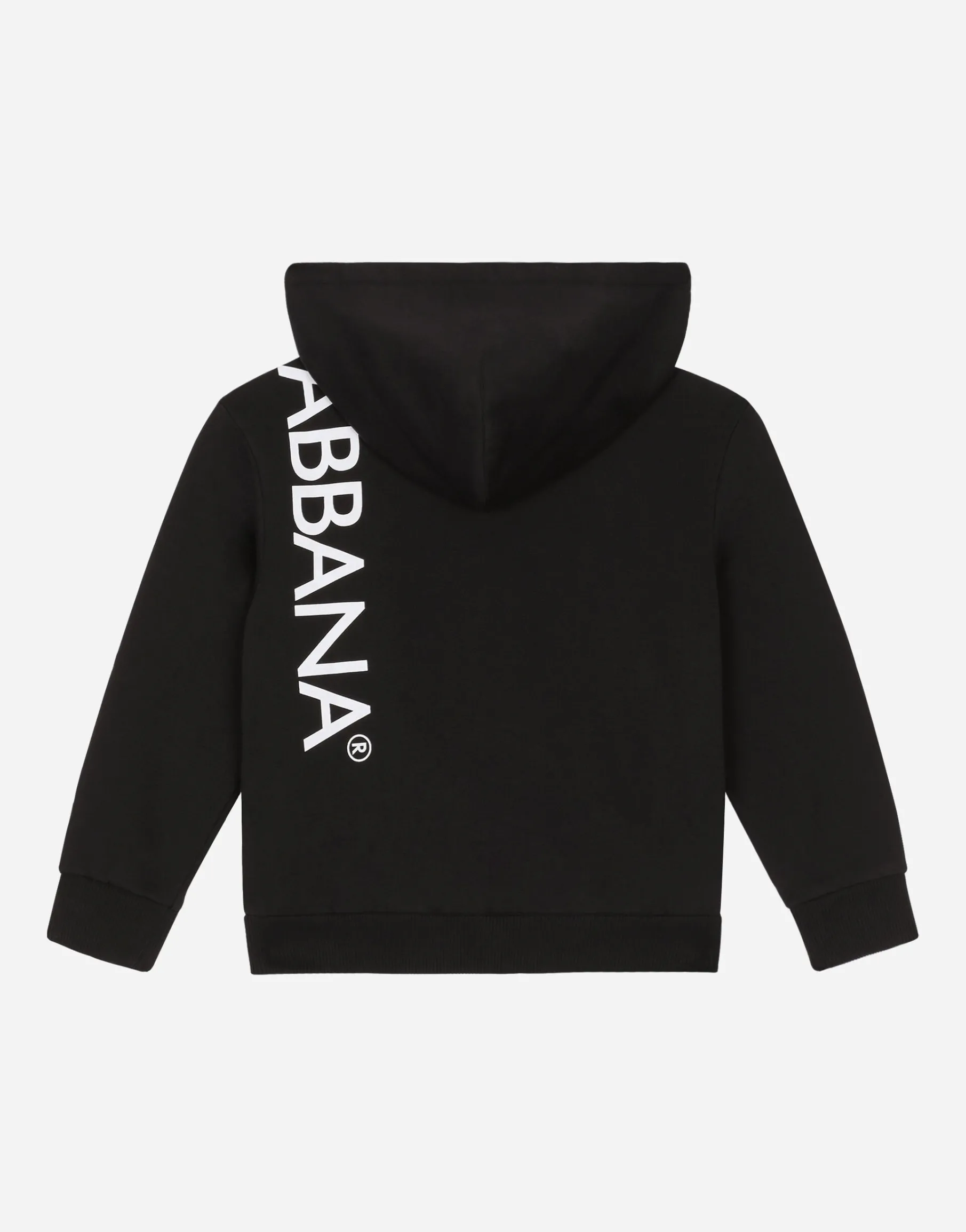 Zip-up jersey hoodie with logo print