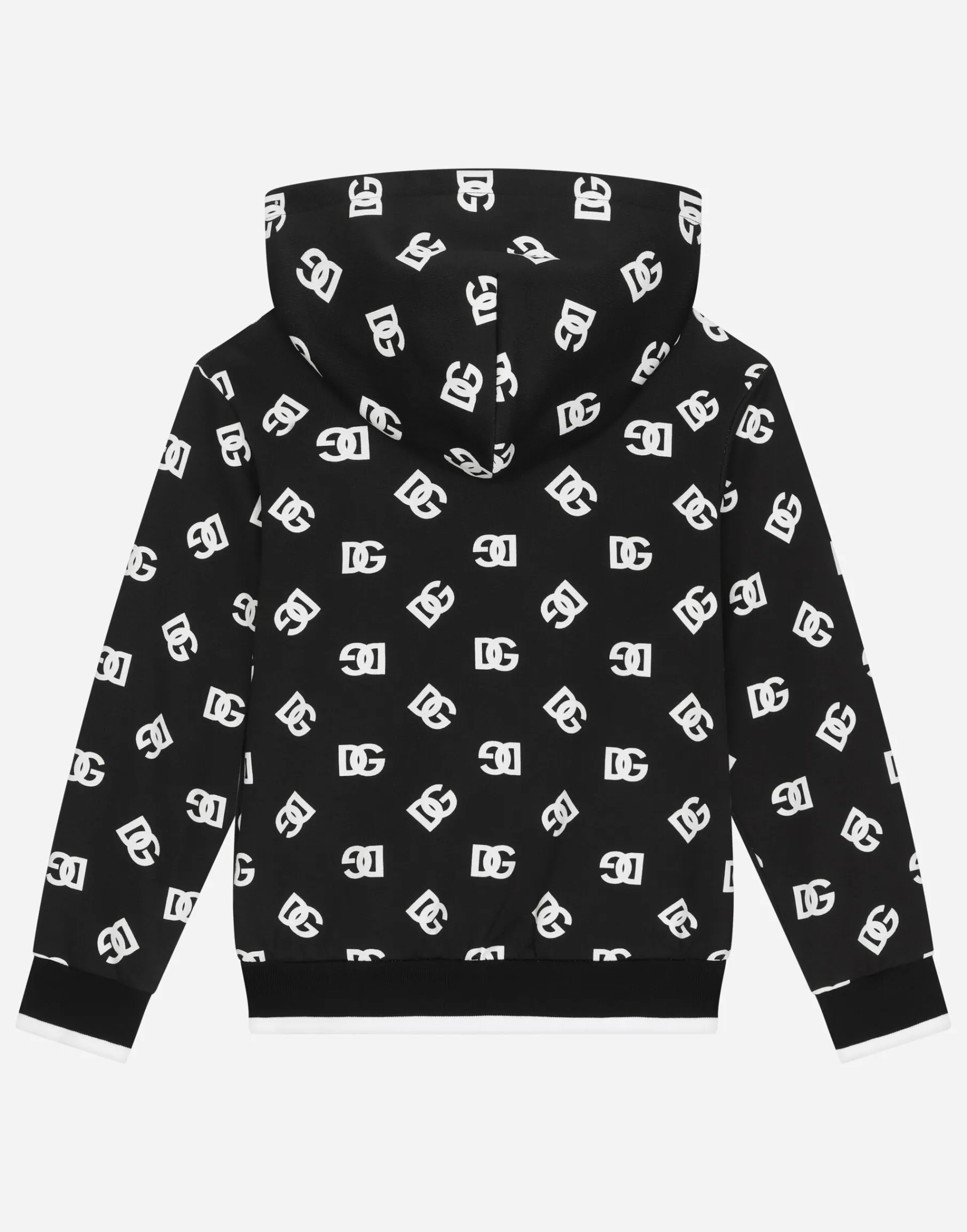 Zip-up jersey hoodie with DG logo print