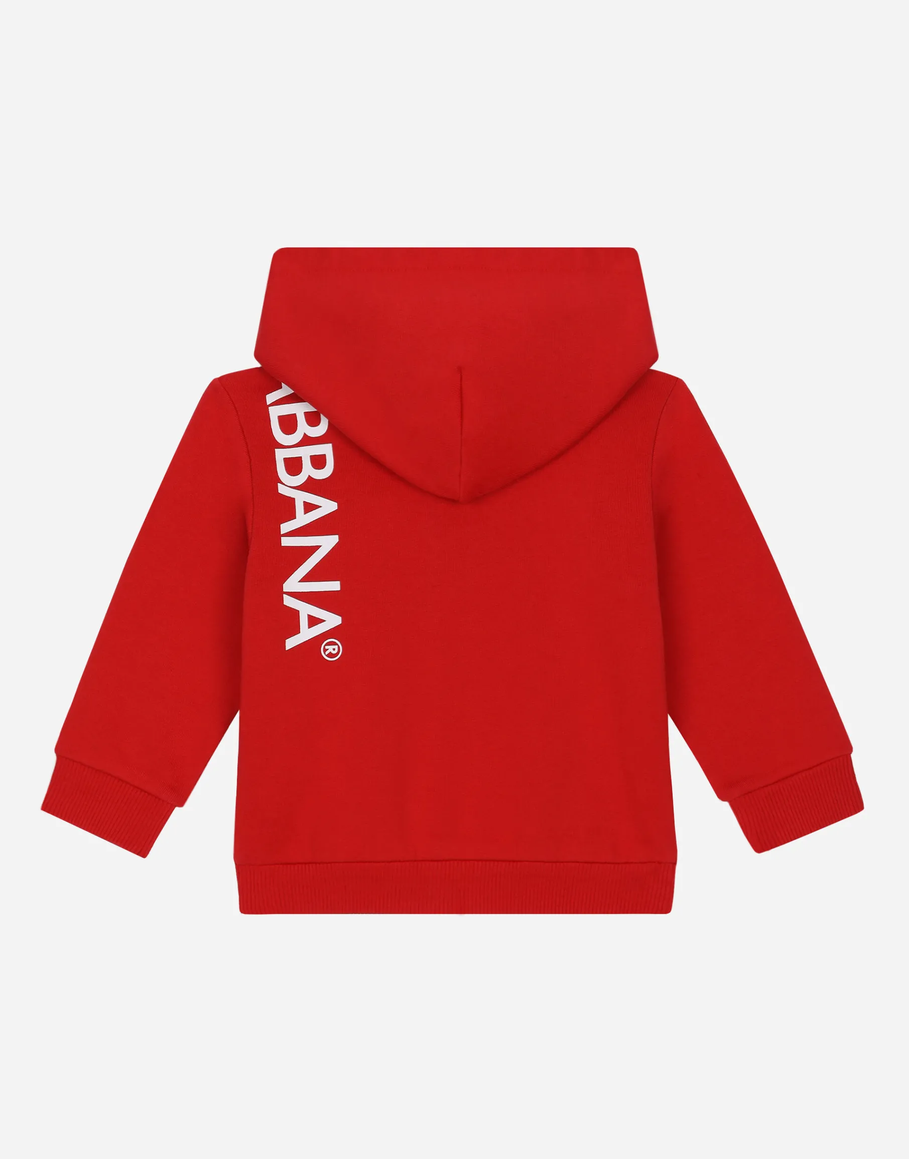Zip-up jersey hoodie with logo print